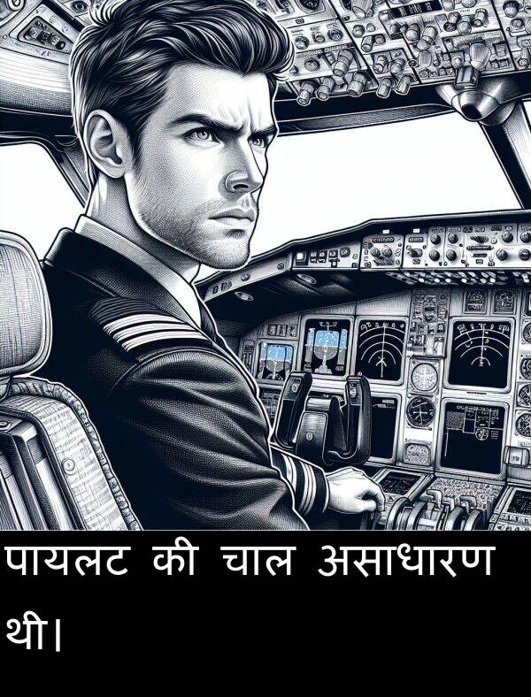 चाल: पायलट की चाल असाधारण थी।
