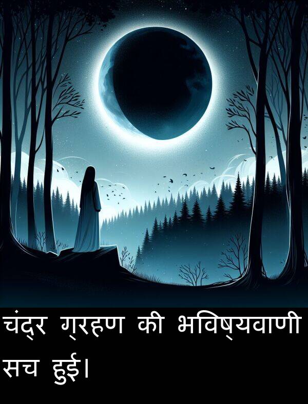 चंद्र: चंद्र ग्रहण की भविष्यवाणी सच हुई।