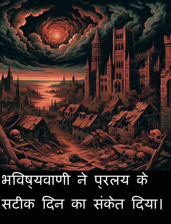संकेत: भविष्यवाणी ने प्रलय के सटीक दिन का संकेत दिया।
