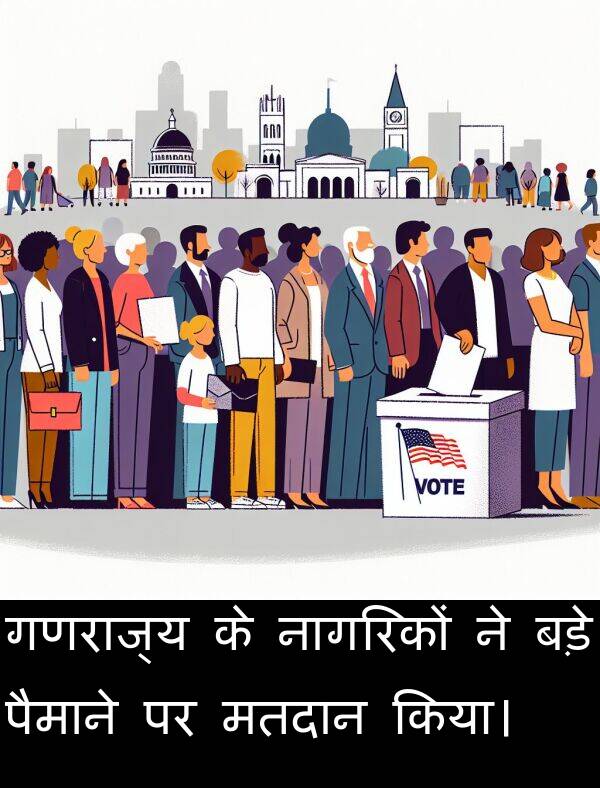 बड़े: गणराज्य के नागरिकों ने बड़े पैमाने पर मतदान किया।