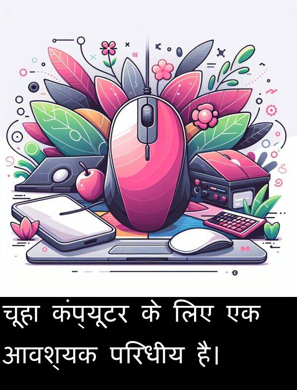 लिए: चूहा कंप्यूटर के लिए एक आवश्यक परिधीय है।