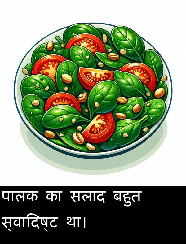 बहुत: पालक का सलाद बहुत स्वादिष्ट था।