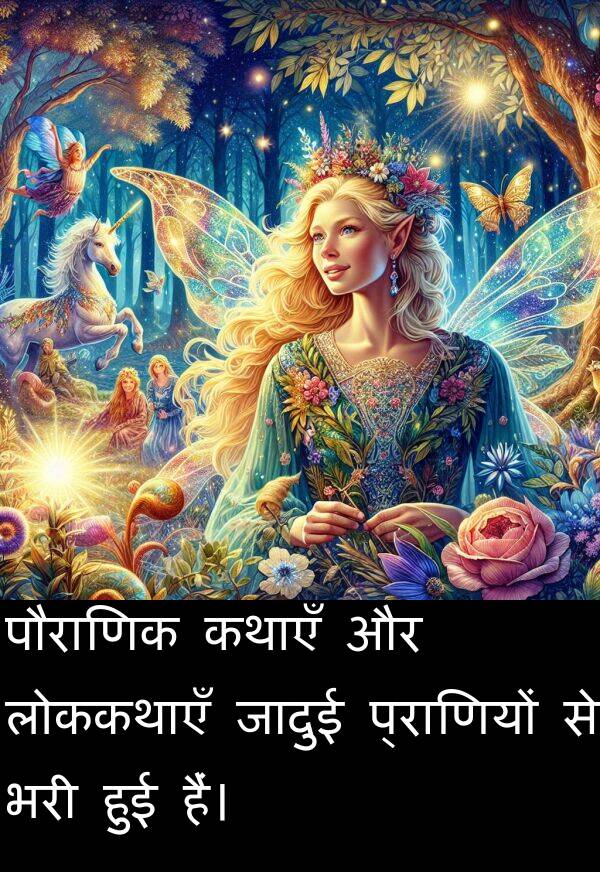 लोककथाएँ: पौराणिक कथाएँ और लोककथाएँ जादुई प्राणियों से भरी हुई हैं।