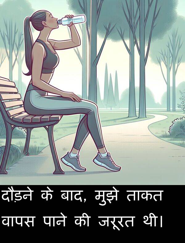 वापस: दौड़ने के बाद, मुझे ताकत वापस पाने की जरूरत थी।