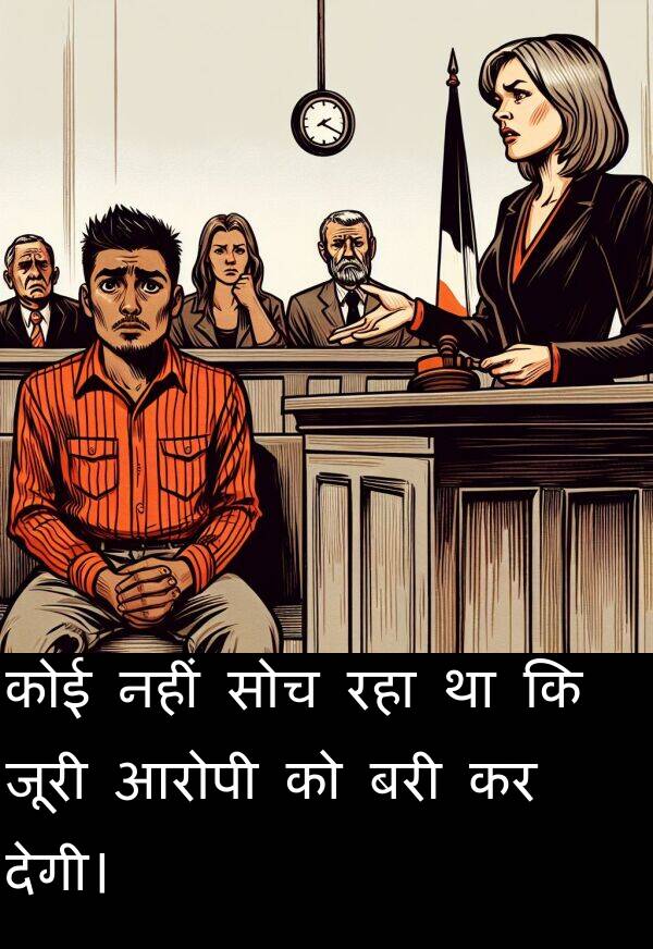 नहीं: कोई नहीं सोच रहा था कि जूरी आरोपी को बरी कर देगी।