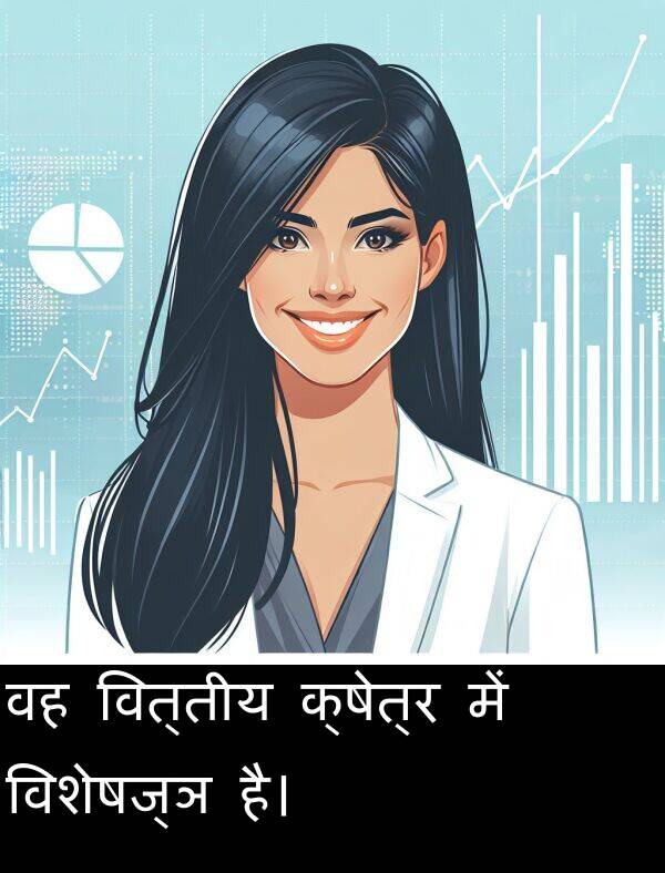 वित्तीय: वह वित्तीय क्षेत्र में विशेषज्ञ है।