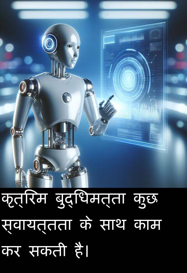 सकती: कृत्रिम बुद्धिमत्ता कुछ स्वायत्तता के साथ काम कर सकती है।