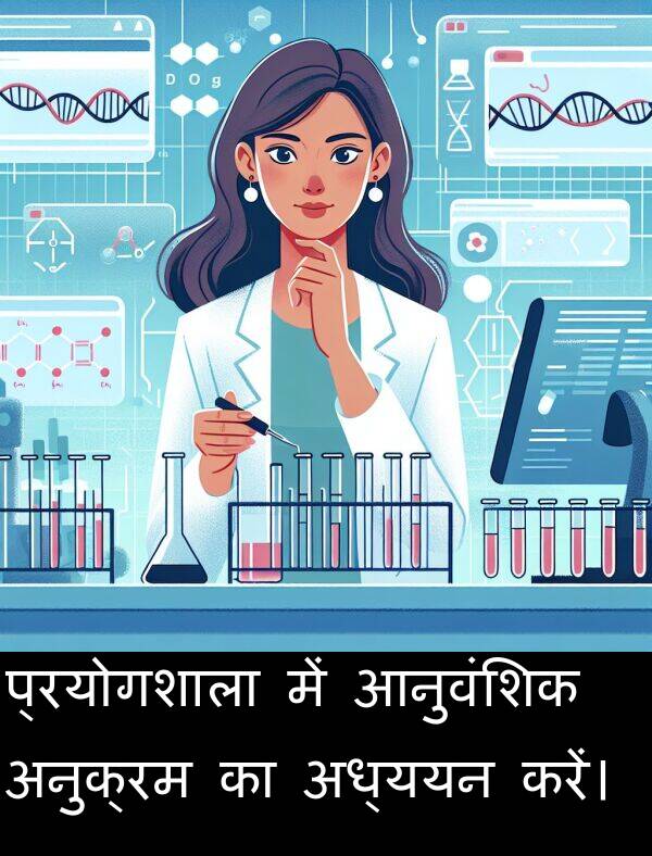 अध्ययन: प्रयोगशाला में आनुवंशिक अनुक्रम का अध्ययन करें।