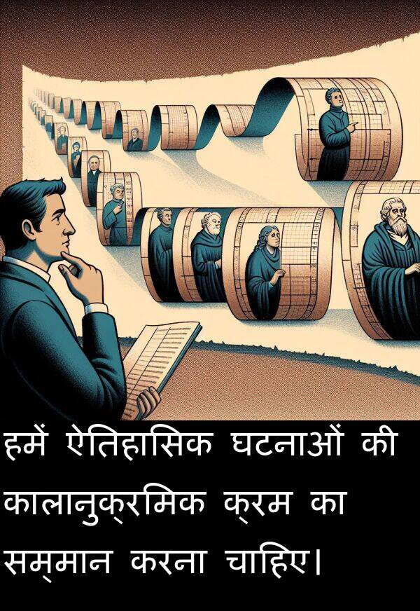 चाहिए।: हमें ऐतिहासिक घटनाओं की कालानुक्रमिक क्रम का सम्मान करना चाहिए।