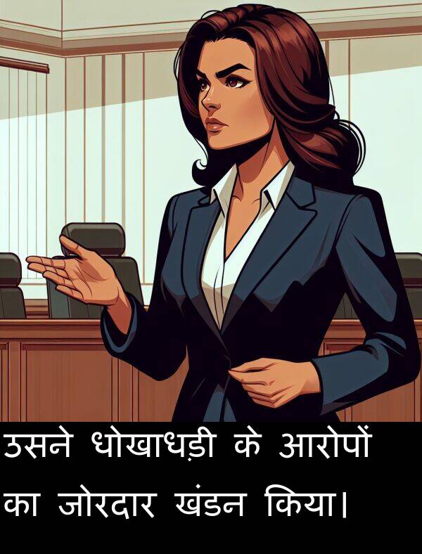 उसने: उसने धोखाधड़ी के आरोपों का जोरदार खंडन किया।
