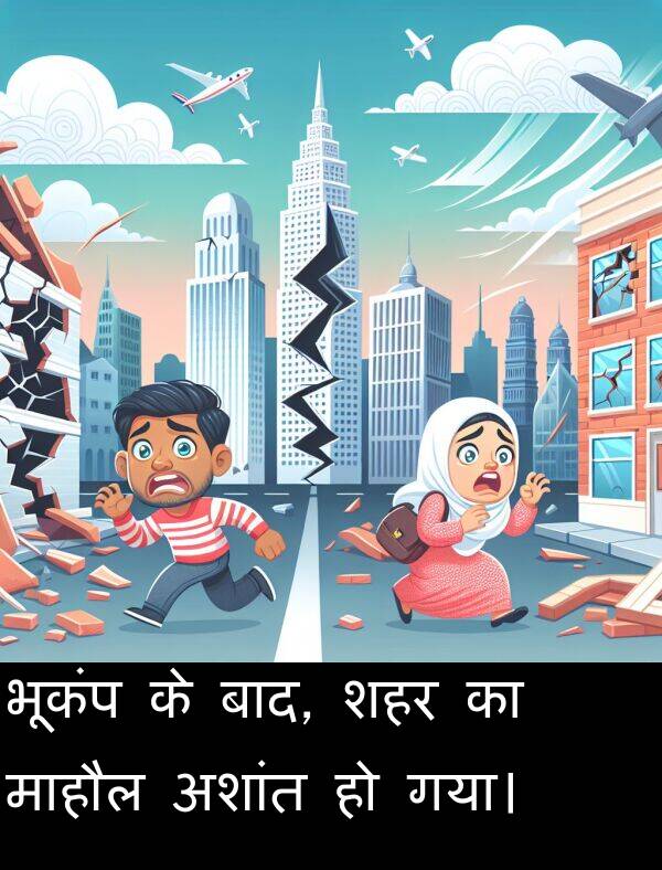 भूकंप: भूकंप के बाद, शहर का माहौल अशांत हो गया।