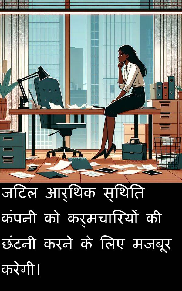 छंटनी: जटिल आर्थिक स्थिति कंपनी को कर्मचारियों की छंटनी करने के लिए मजबूर करेगी।