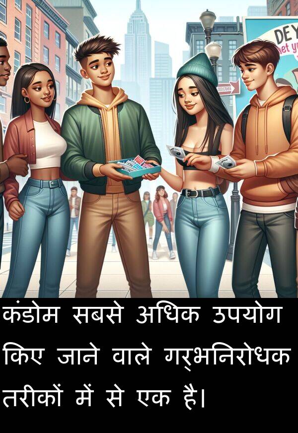 उपयोग: कंडोम सबसे अधिक उपयोग किए जाने वाले गर्भनिरोधक तरीकों में से एक है।