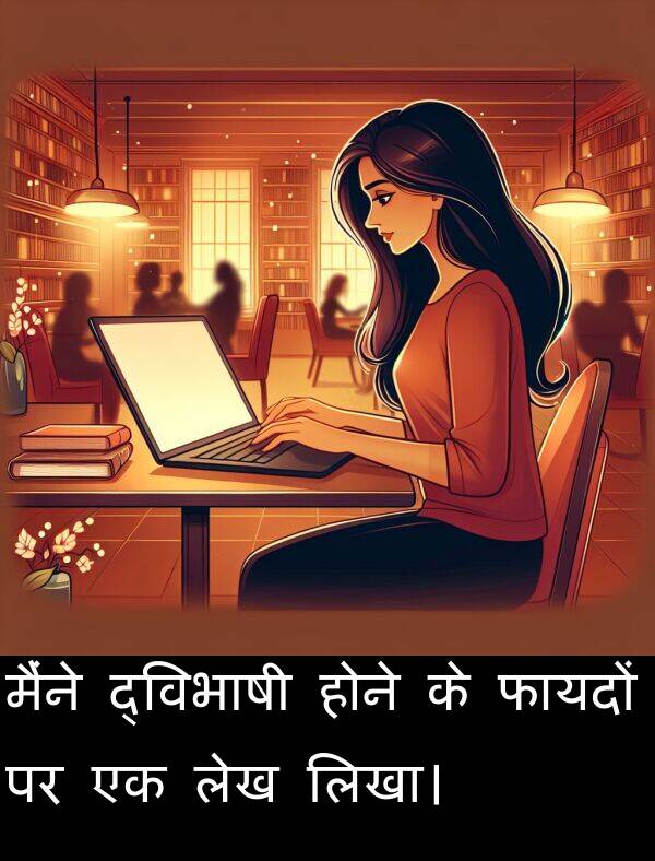 लिखा।: मैंने द्विभाषी होने के फायदों पर एक लेख लिखा।