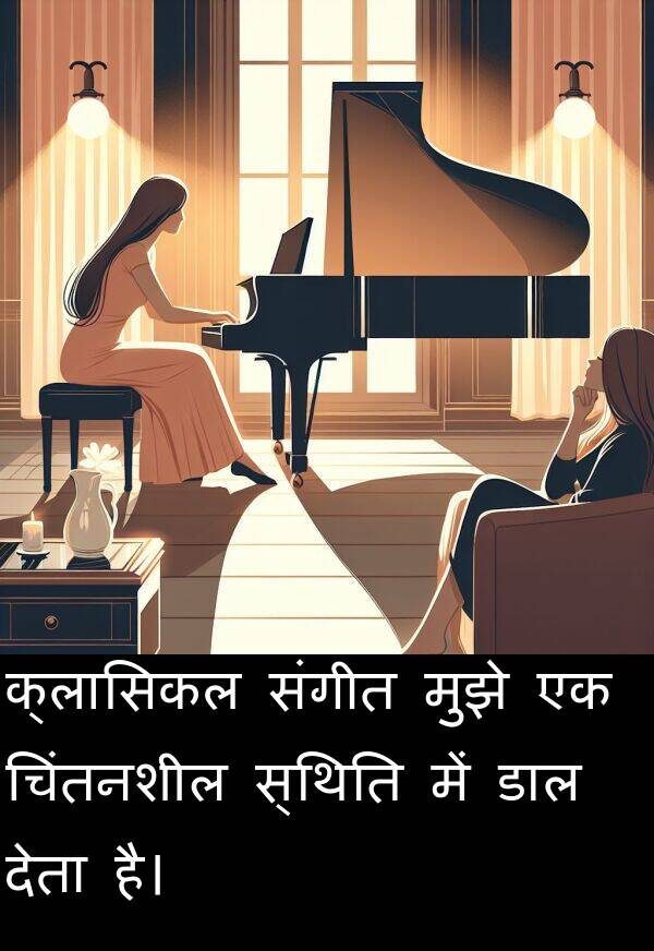 संगीत: क्लासिकल संगीत मुझे एक चिंतनशील स्थिति में डाल देता है।