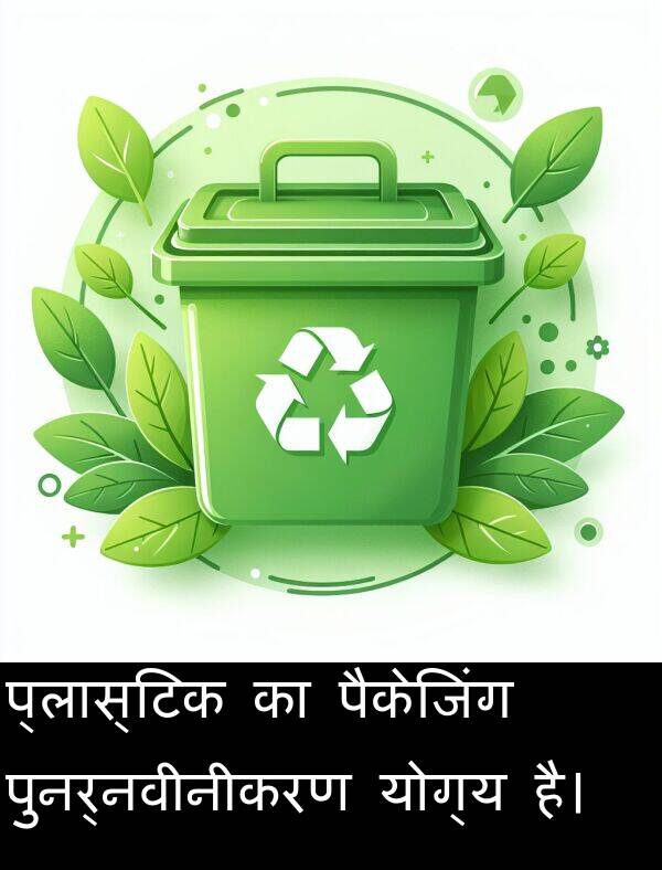 पुनर्नवीनीकरण: प्लास्टिक का पैकेजिंग पुनर्नवीनीकरण योग्य है।
