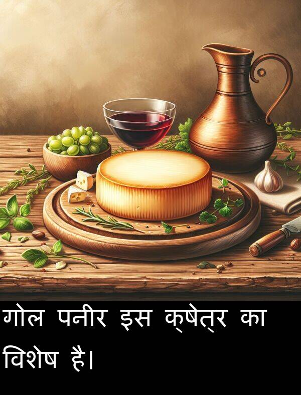 पनीर: गोल पनीर इस क्षेत्र का विशेष है।