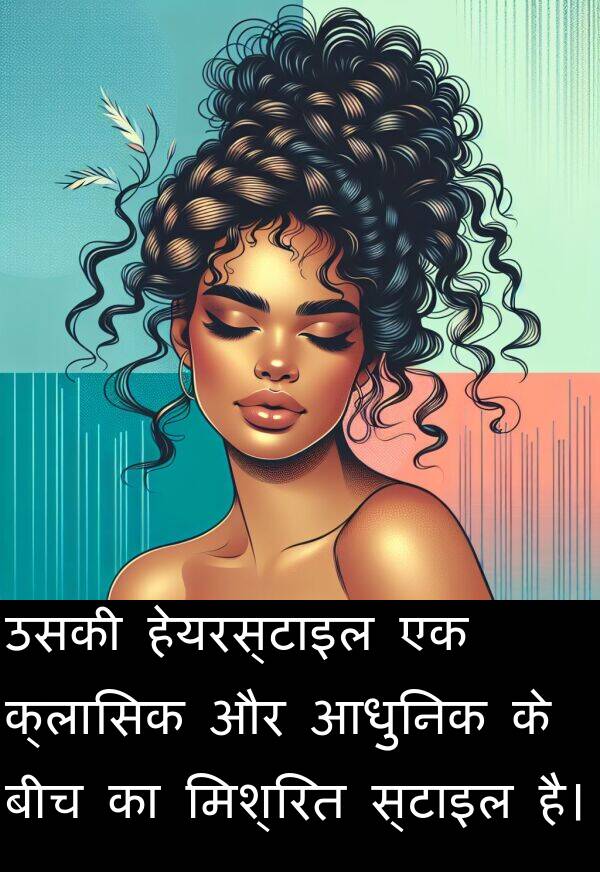 आधुनिक: उसकी हेयरस्टाइल एक क्लासिक और आधुनिक के बीच का मिश्रित स्टाइल है।