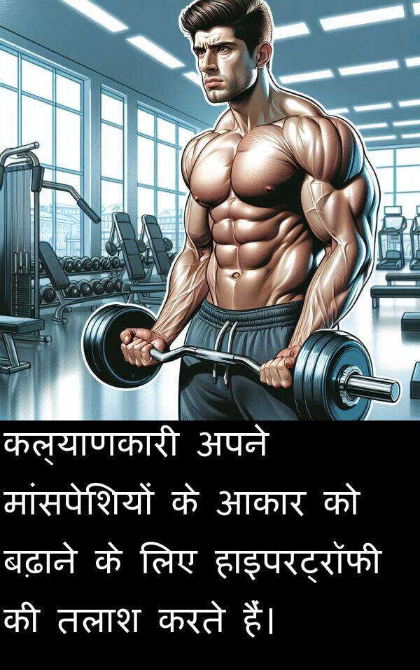 बढ़ाने: कल्याणकारी अपने मांसपेशियों के आकार को बढ़ाने के लिए हाइपरट्रॉफी की तलाश करते हैं।