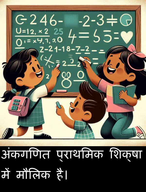 अंकगणित: अंकगणित प्राथमिक शिक्षा में मौलिक है।