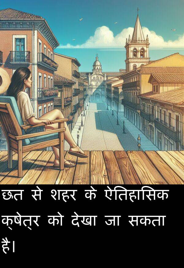सकता: छत से शहर के ऐतिहासिक क्षेत्र को देखा जा सकता है।
