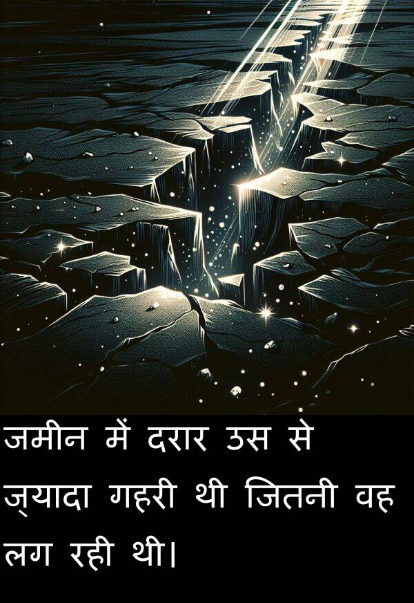 गहरी: जमीन में दरार उस से ज्यादा गहरी थी जितनी वह लग रही थी।