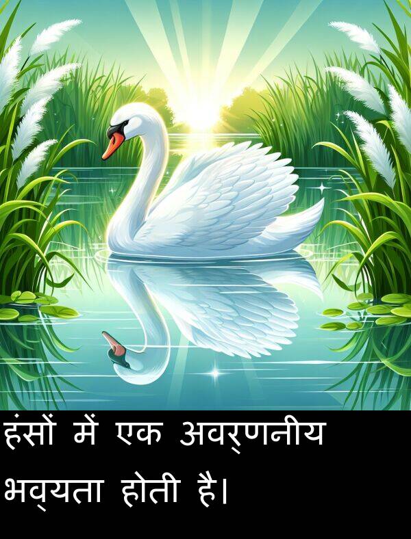 भव्यता: हंसों में एक अवर्णनीय भव्यता होती है।