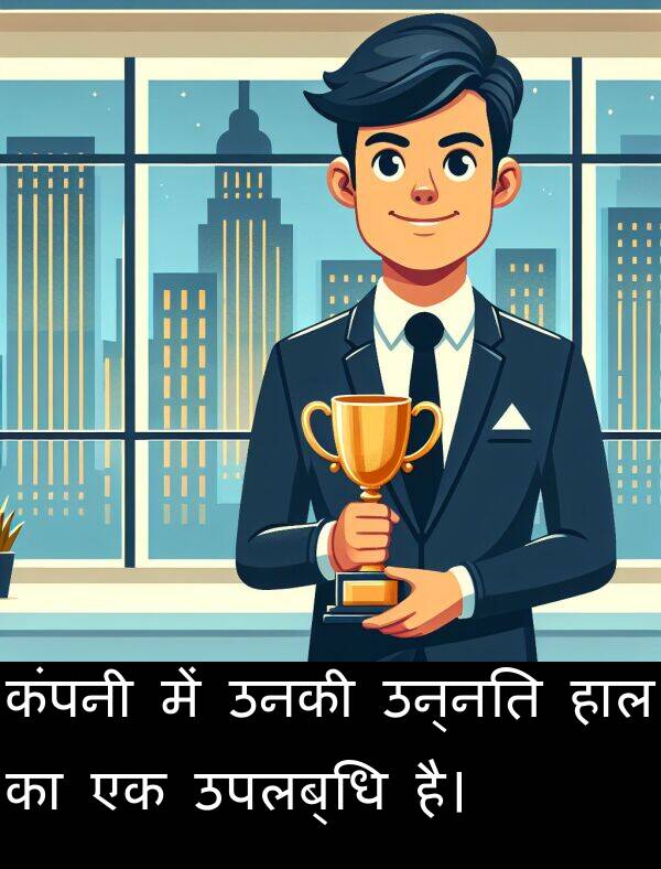 उपलब्धि: कंपनी में उनकी उन्नति हाल का एक उपलब्धि है।