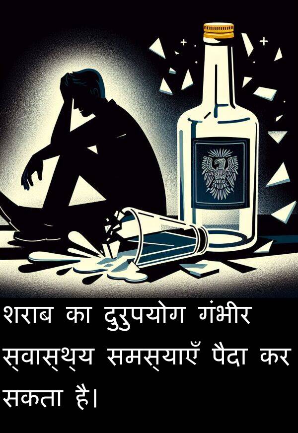 गंभीर: शराब का दुरुपयोग गंभीर स्वास्थ्य समस्याएँ पैदा कर सकता है।