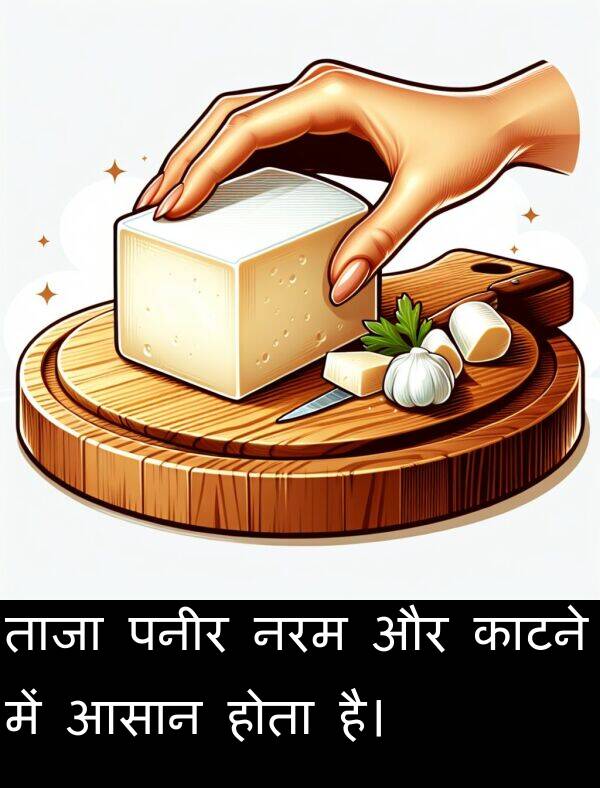 ताजा: ताजा पनीर नरम और काटने में आसान होता है।