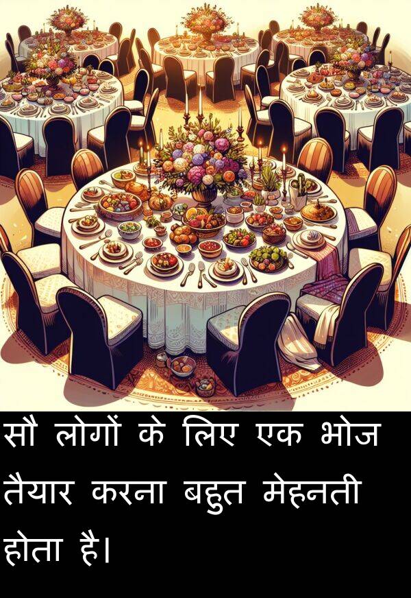 तैयार: सौ लोगों के लिए एक भोज तैयार करना बहुत मेहनती होता है।