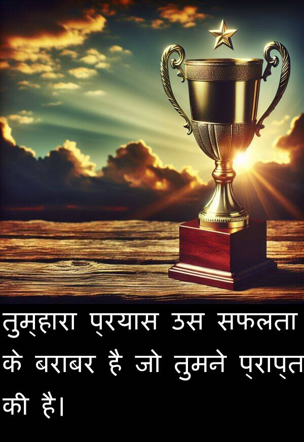 तुम्हारा: तुम्हारा प्रयास उस सफलता के बराबर है जो तुमने प्राप्त की है।