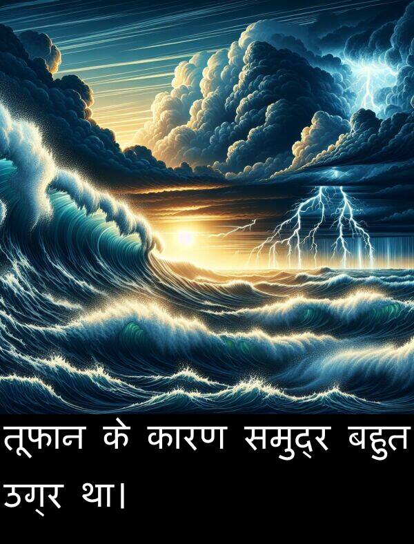उग्र: तूफान के कारण समुद्र बहुत उग्र था।