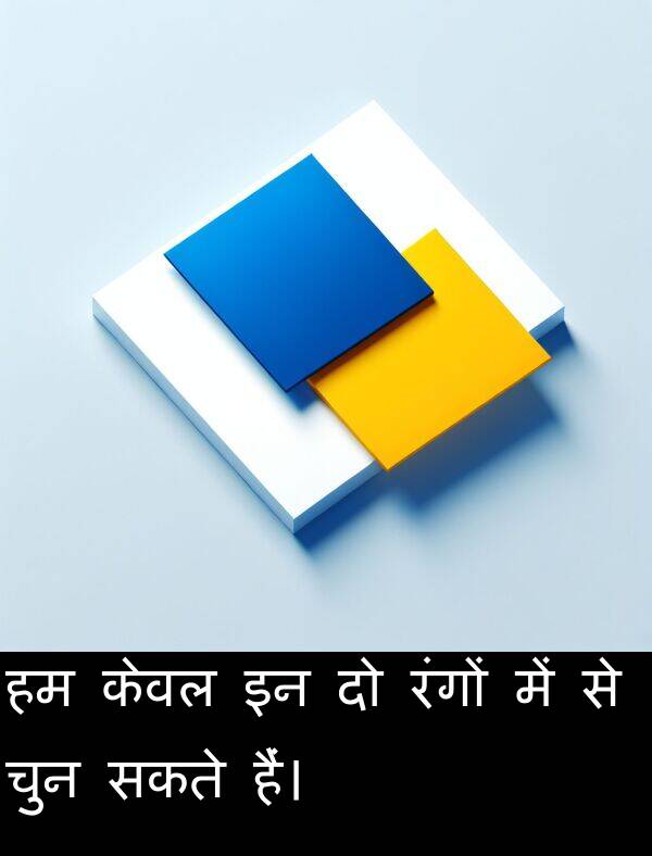 हैं।: हम केवल इन दो रंगों में से चुन सकते हैं।