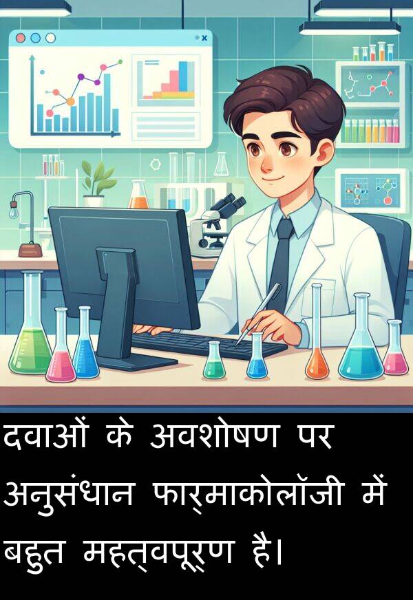 महत्वपूर्ण: दवाओं के अवशोषण पर अनुसंधान फार्माकोलॉजी में बहुत महत्वपूर्ण है।