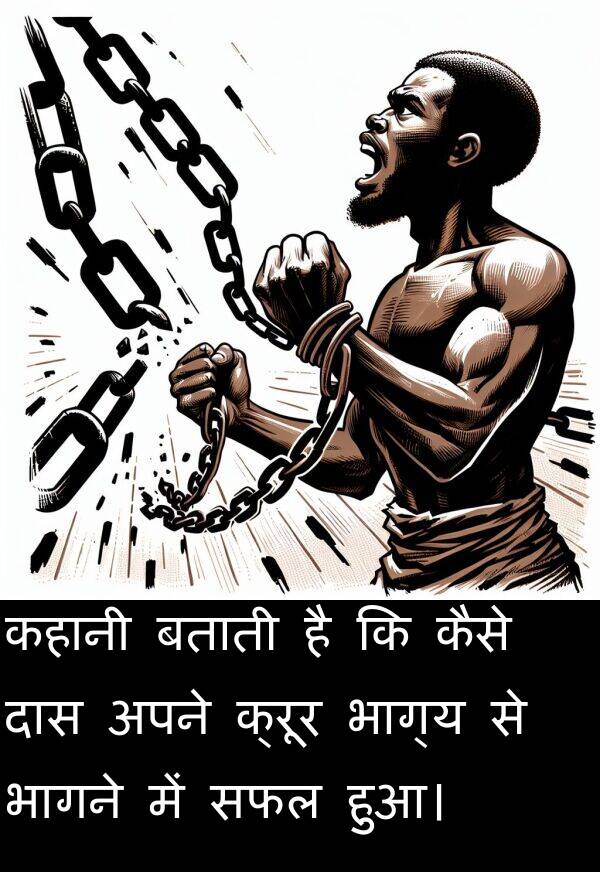 हुआ।: कहानी बताती है कि कैसे दास अपने क्रूर भाग्य से भागने में सफल हुआ।