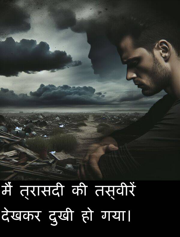 गया।: मैं त्रासदी की तस्वीरें देखकर दुखी हो गया।