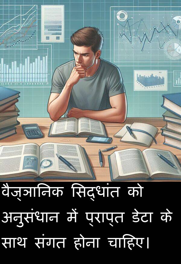 वैज्ञानिक: वैज्ञानिक सिद्धांत को अनुसंधान में प्राप्त डेटा के साथ संगत होना चाहिए।