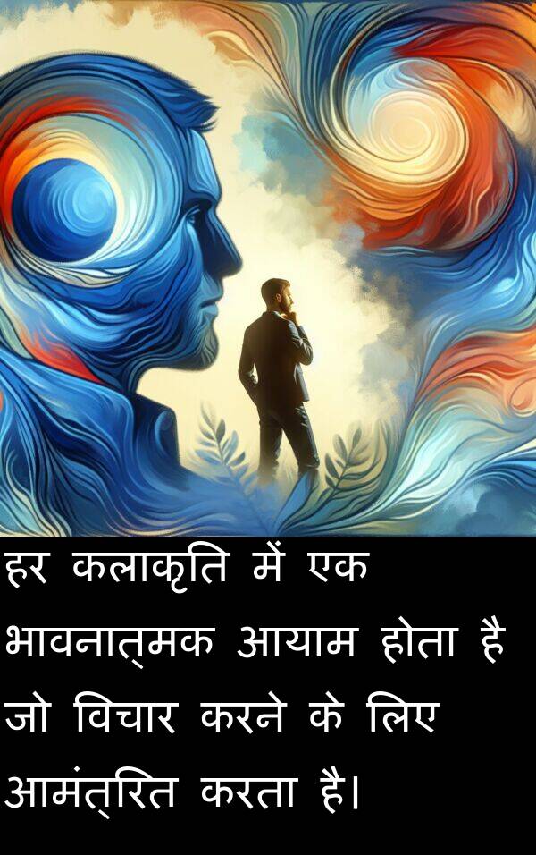 भावनात्मक: हर कलाकृति में एक भावनात्मक आयाम होता है जो विचार करने के लिए आमंत्रित करता है।