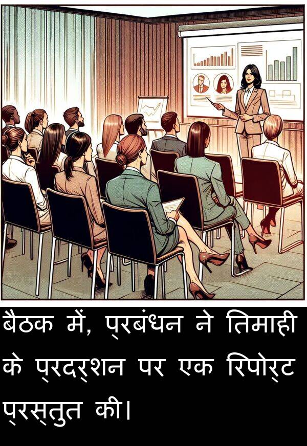 तिमाही: बैठक में, प्रबंधन ने तिमाही के प्रदर्शन पर एक रिपोर्ट प्रस्तुत की।
