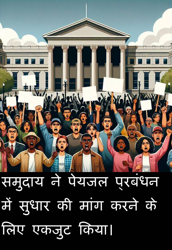 मांग: समुदाय ने पेयजल प्रबंधन में सुधार की मांग करने के लिए एकजुट किया।