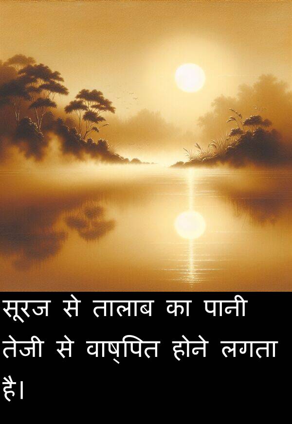 सूरज: सूरज से तालाब का पानी तेजी से वाष्पित होने लगता है।
