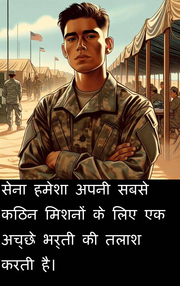 अच्छे: सेना हमेशा अपनी सबसे कठिन मिशनों के लिए एक अच्छे भर्ती की तलाश करती है।