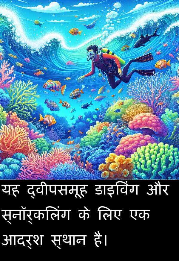 आदर्श: यह द्वीपसमूह डाइविंग और स्नॉर्कलिंग के लिए एक आदर्श स्थान है।