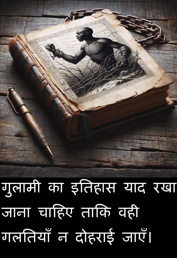 इतिहास: गुलामी का इतिहास याद रखा जाना चाहिए ताकि वही गलतियाँ न दोहराई जाएँ।