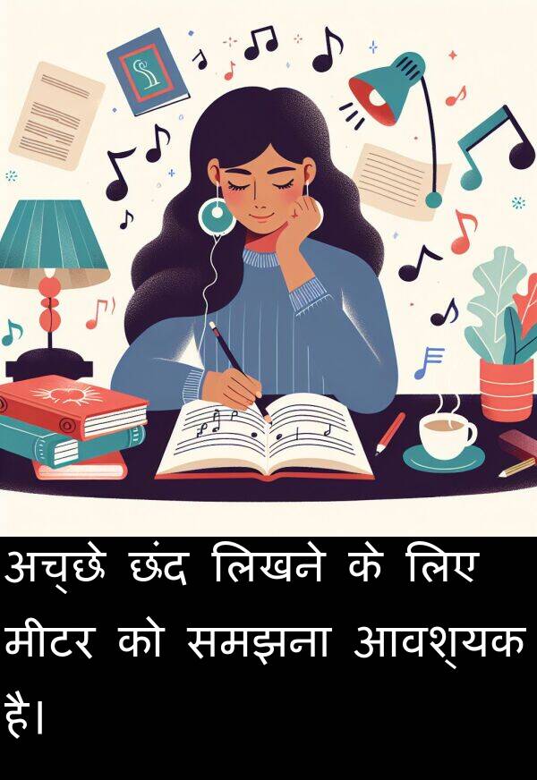 लिखने: अच्छे छंद लिखने के लिए मीटर को समझना आवश्यक है।