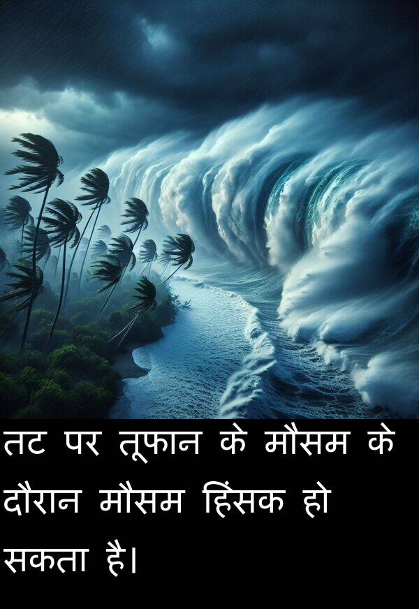 सकता: तट पर तूफान के मौसम के दौरान मौसम हिंसक हो सकता है।