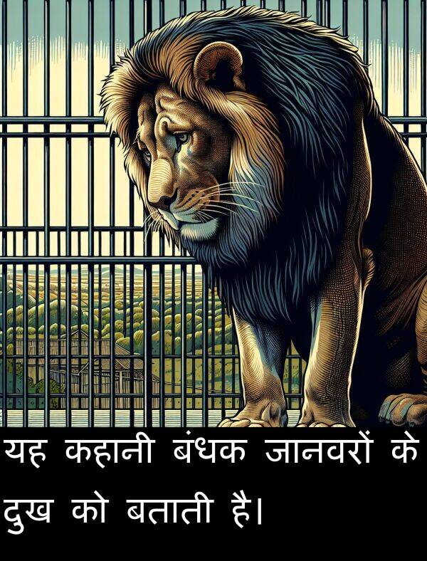 बंधक: यह कहानी बंधक जानवरों के दुख को बताती है।