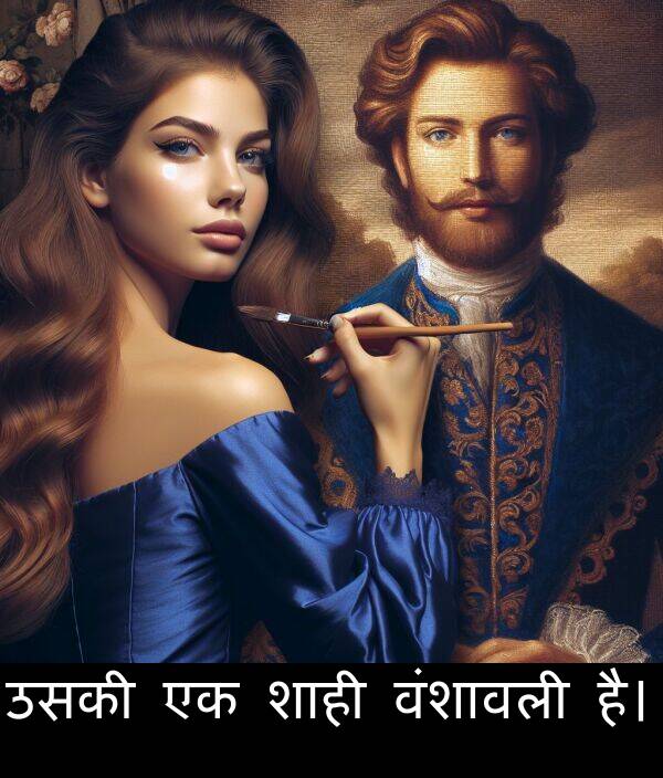 है।: उसकी एक शाही वंशावली है।