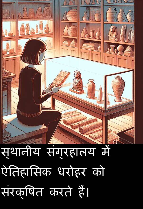 धरोहर: स्थानीय संग्रहालय में ऐतिहासिक धरोहर को संरक्षित करते हैं।